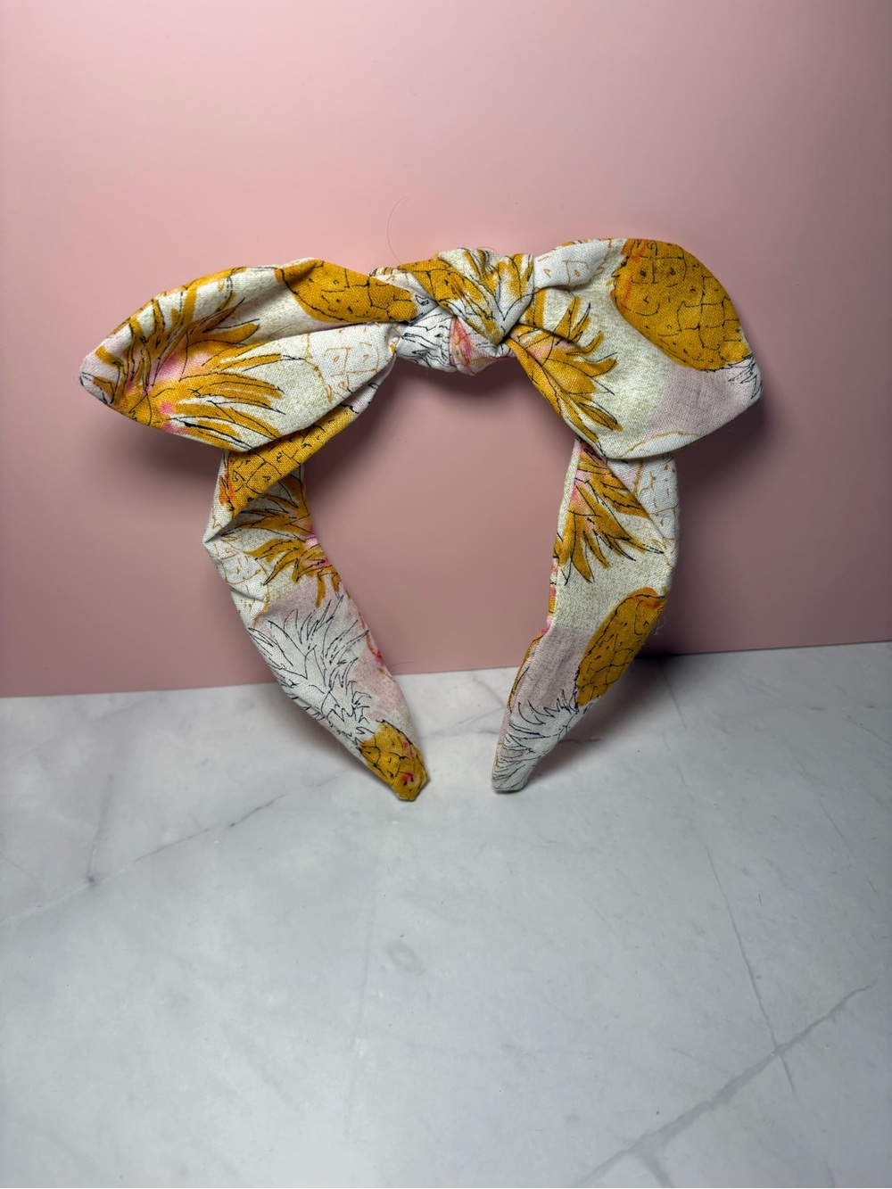 🍍 Pineapple Print Bow Headband